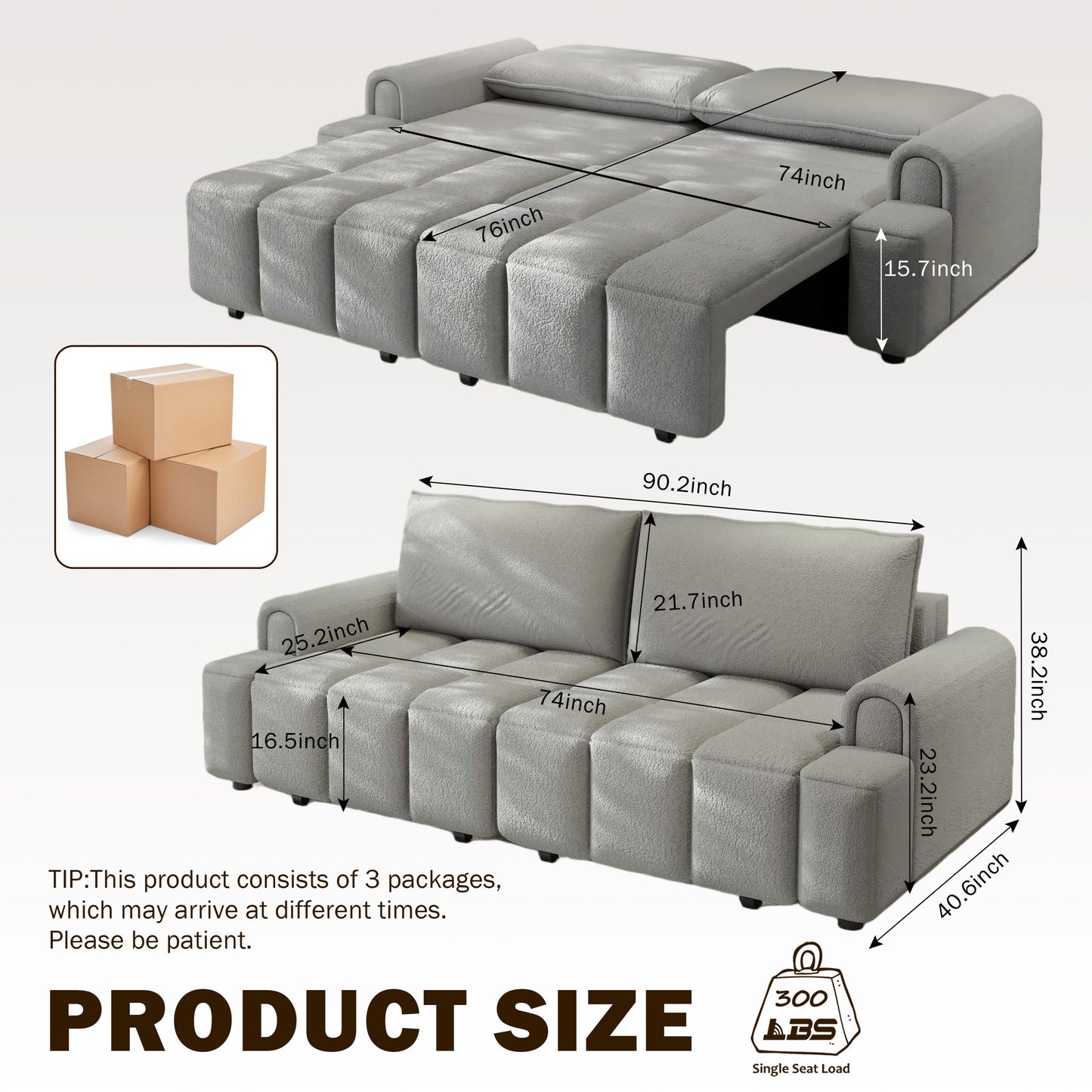 4-Seater Modern Couch With Seats Storage