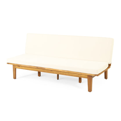 Outdoor Elegance Daybed With Convertible Design Cushion Frame - Beige