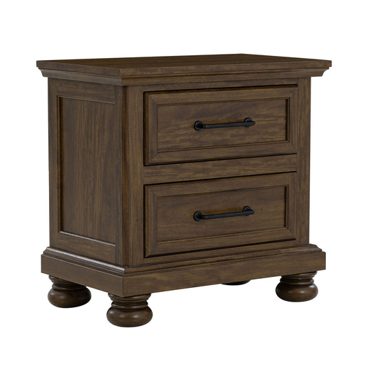 2 Drawer Nightstand With USB Charging Station