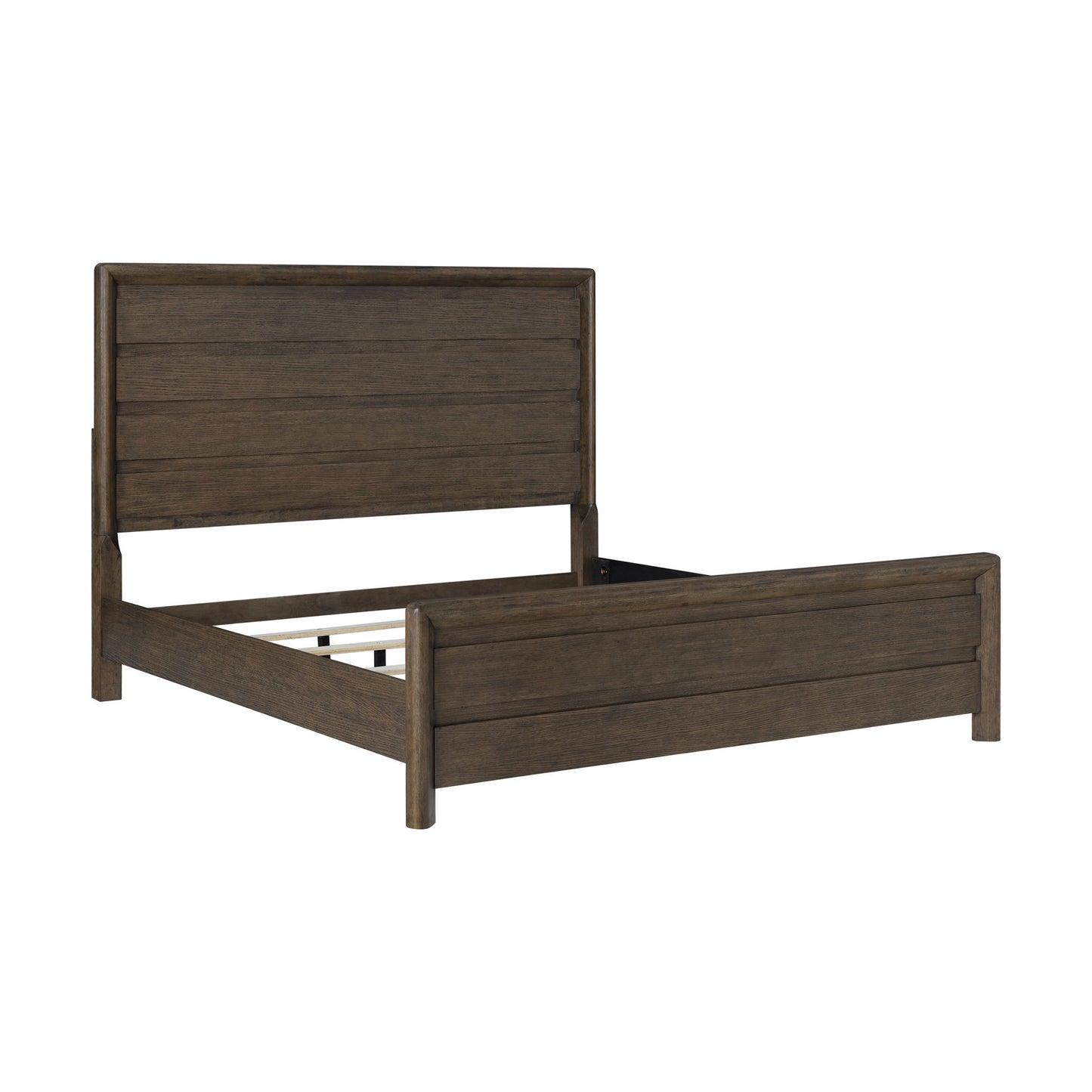Panel Bed Frame With Unique Headboard And Included Slats
