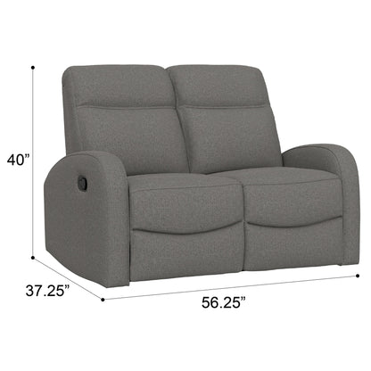 Manual Reclining Loveseat With Dual Seating Support For Living Room