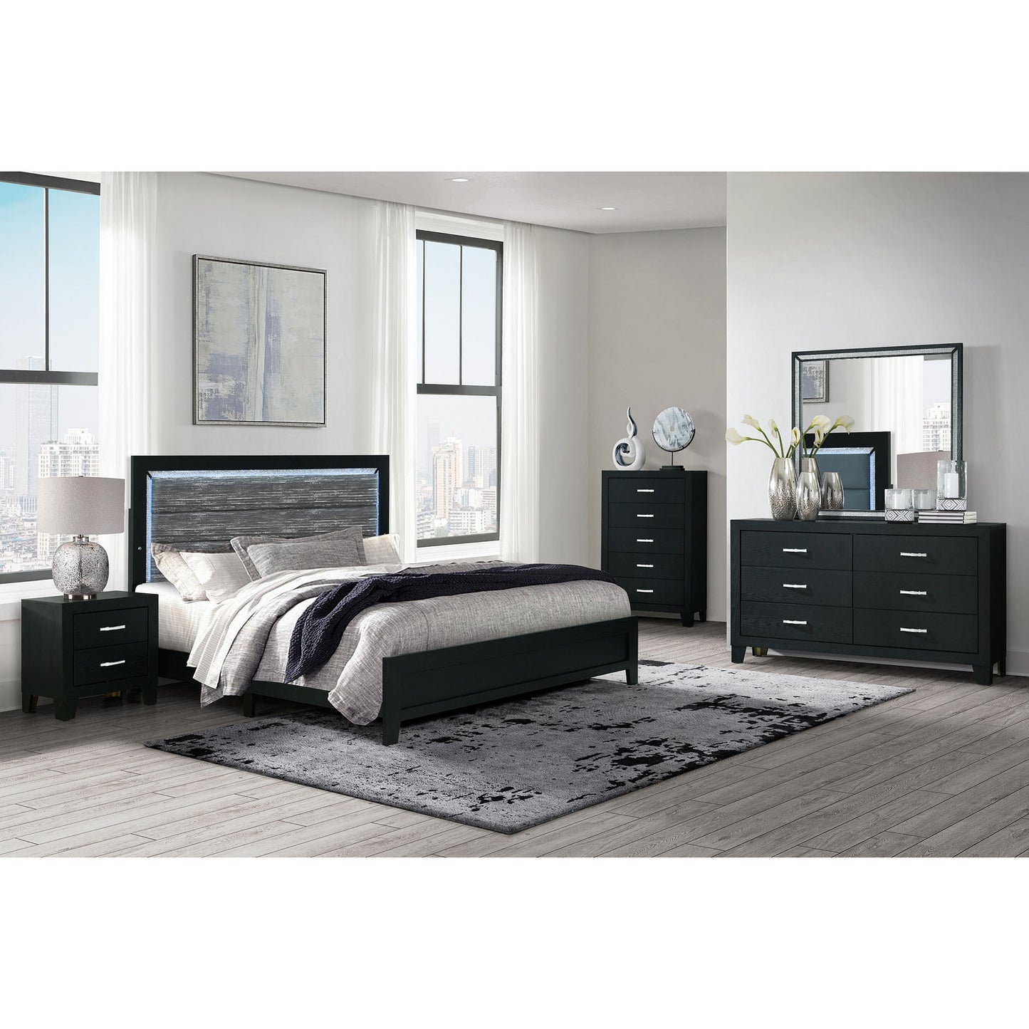 Carlos - Modern Design Bed With LED