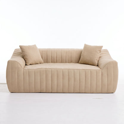 Oversized 2 Seater Loveseat With 2 Decor Throw Pillows, Deep Seat Sofa For Living Rooms
