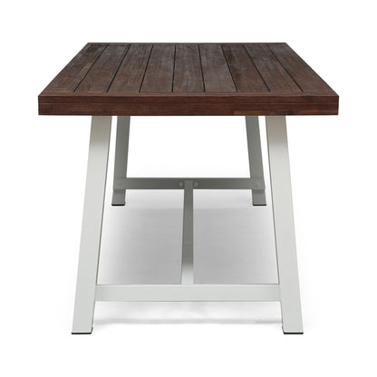 Equilibrium - Outdoor Dining Table With Wooden Frame And Slat Top