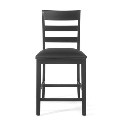 Farmhouse Upholstered Wood Counter Stools