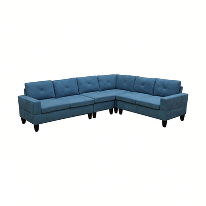 Modular L - Shaped Sectional Sofa 6 Seater 4 Piece Couch With Chaise