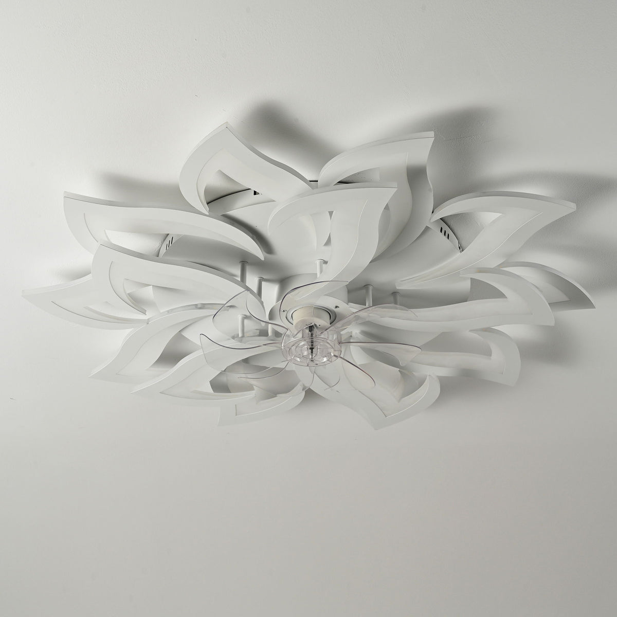 Ceiling Fan With Remote Control And Lights, 6 Speeds, 3 Color Temperatures, Low Profile Flush Mount