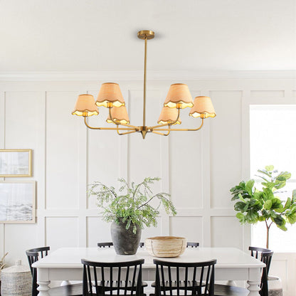 6 Lamp Chandelier - Golden