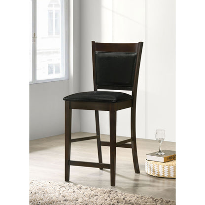 Upholstered Counter Height Stools (Set of 2) - Black / Espresso