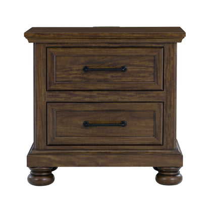 2 Drawer Nightstand With USB Charging Station