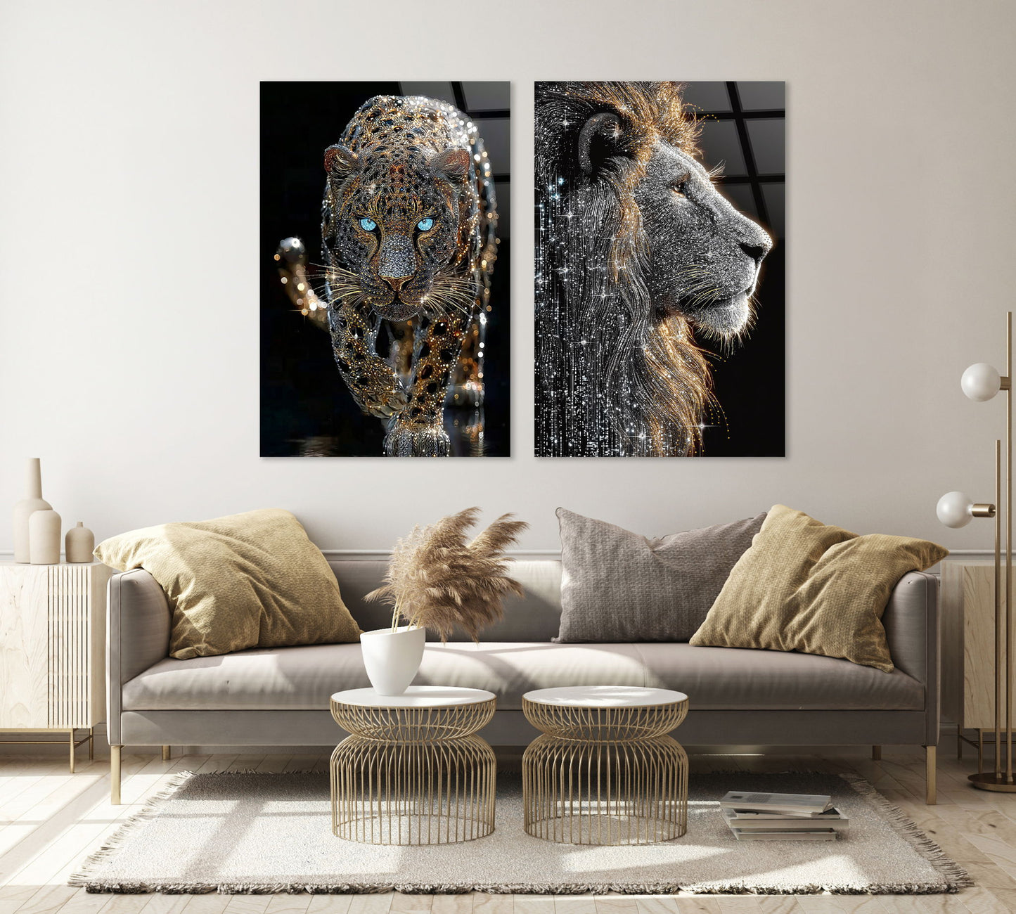 Starlit Sovereign I Tempered Glass With Foil & Rhinestones - Black / Gold