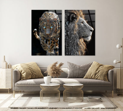 Starlit Sovereign I Tempered Glass With Foil & Rhinestones - Black / Gold