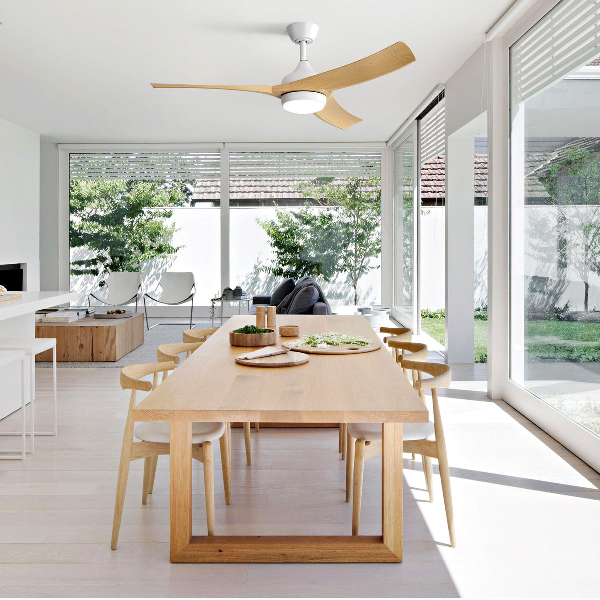 52" Ceiling Fan With 18W LED Light And Remote Control, 3 Blades DC Motor