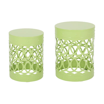 Outdoor Metal S/2 End Table