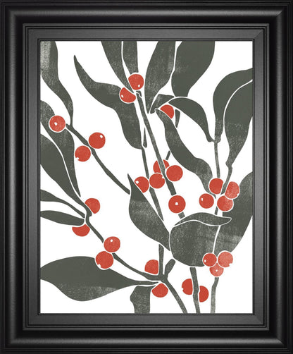 22x26 Colorblock Berry Branch II By Emma Scarvey - Dark Gray