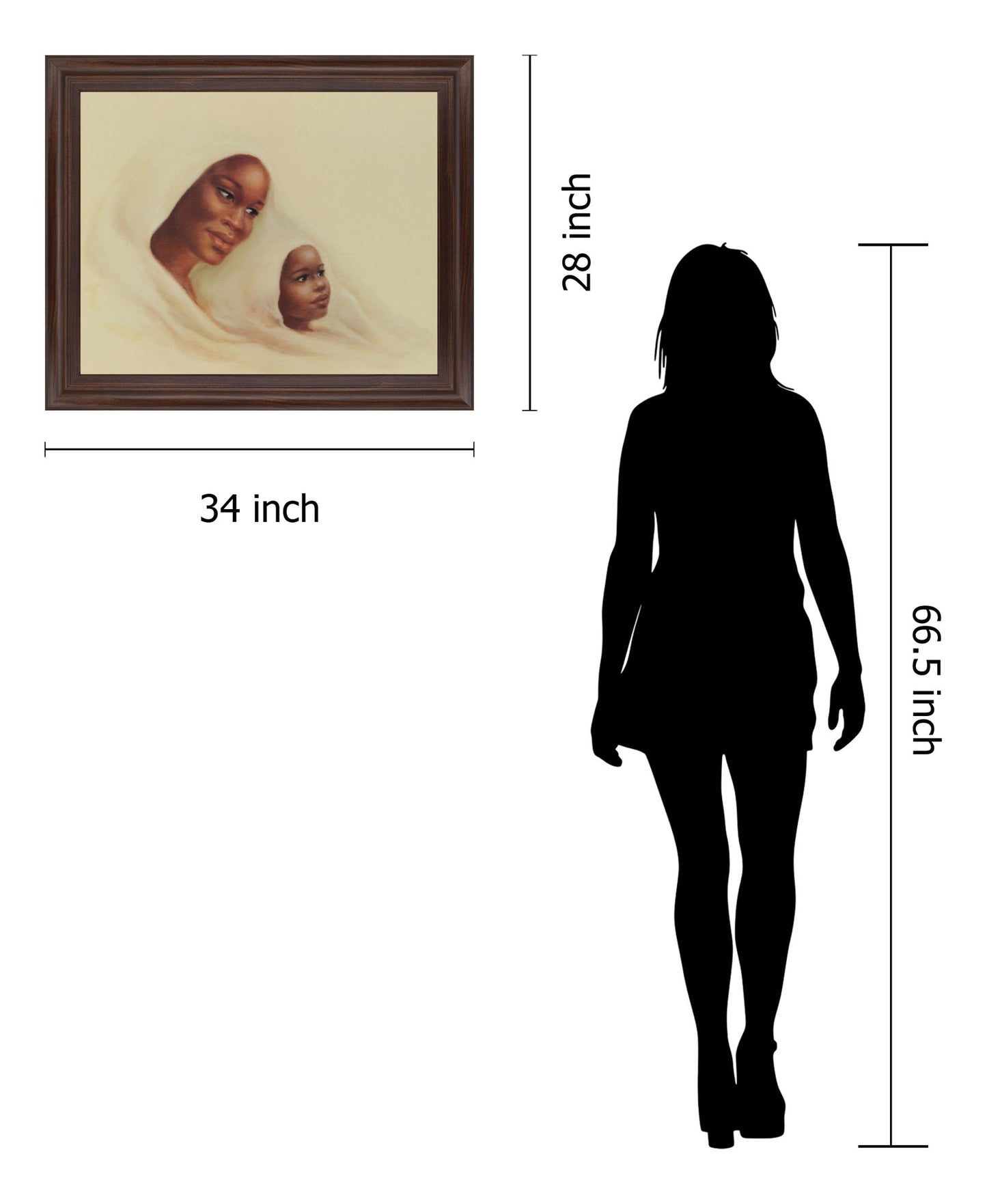 Warm Embrace - 28" x 34" Framed Wall Art - Beige