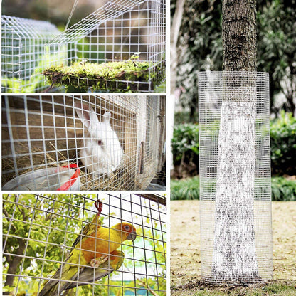Galvanized Hardware Cloth, Metal Wire Fencing Roll For Garden And Animal Protection - Silver