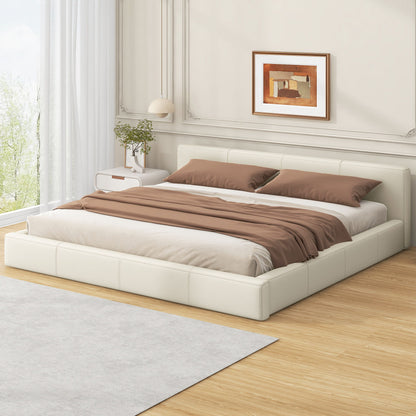Stylish Upholstered Bed With Birch Wood Frame