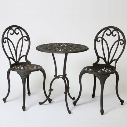 Thomas - 3 Pieces Cast Bistro Set - Black / Gold