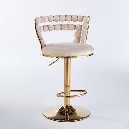 Modern Bar Chair With Iron Tube Legs, Soft Cushions And Comfortable Backrest (Set of 2)