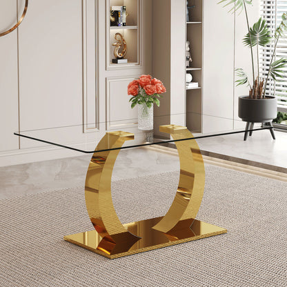 Dining Table For Living Spaces - Gold / Transparent