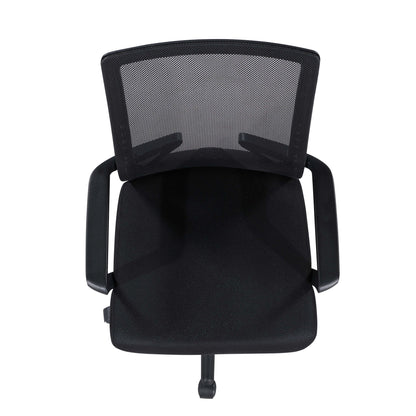 Ergonomic Height Adjustable Office Chair With Armrest - Black