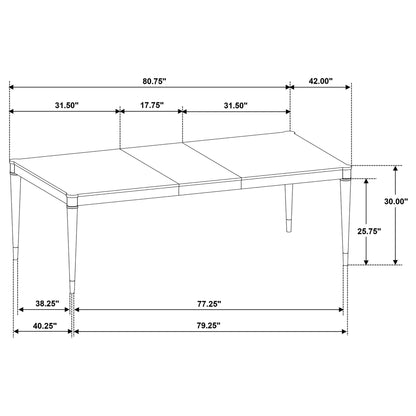 Blakely - Leaf Dining Table With Tapered Legs Accents - Ash Brown