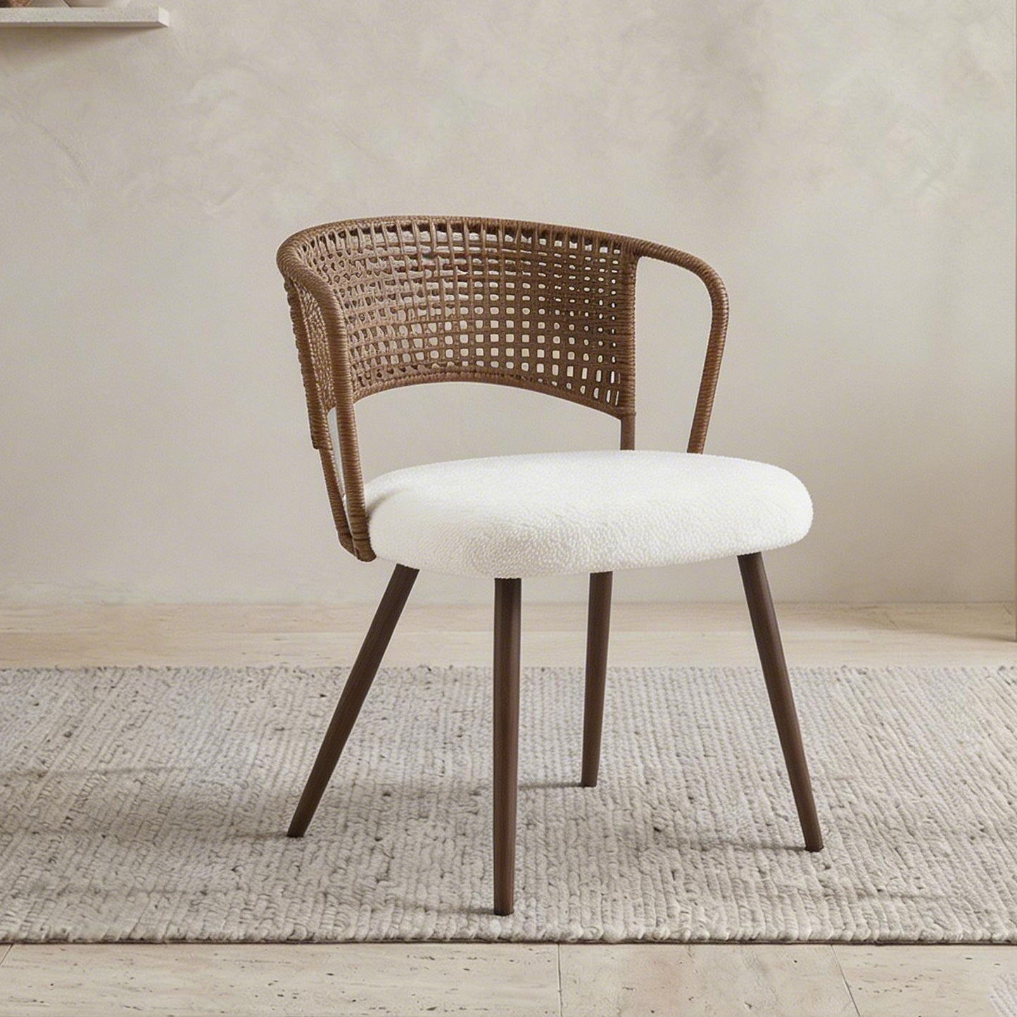 Farmhouse Style Wicker Dining Chair