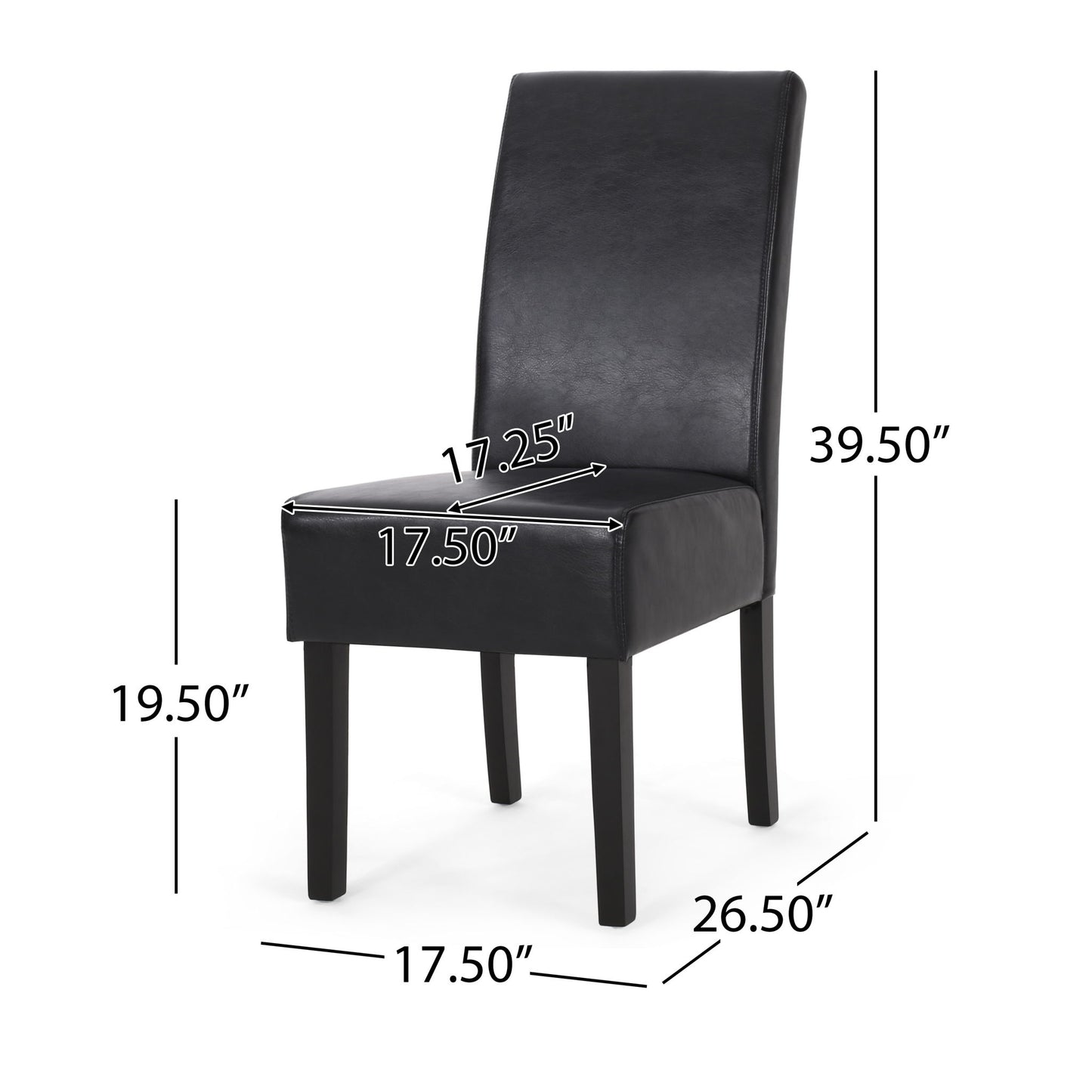 Contemporary Dining Chair With Rubberwood Legs (Set of 2)