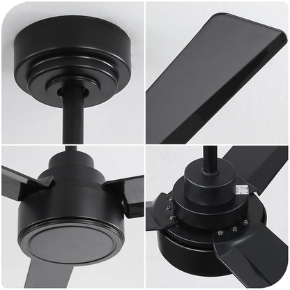 52" Ceiling Fan With Remote Control, 6 Speed Reversible DC Motor, 3 Blades