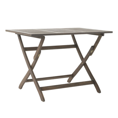 Blissique - Outdoor Foldable Wood Dining Table With Slat Design