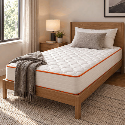 6" Medium Feel Comfort Foam Mattress With Textured Quilted Cover - White - Twin