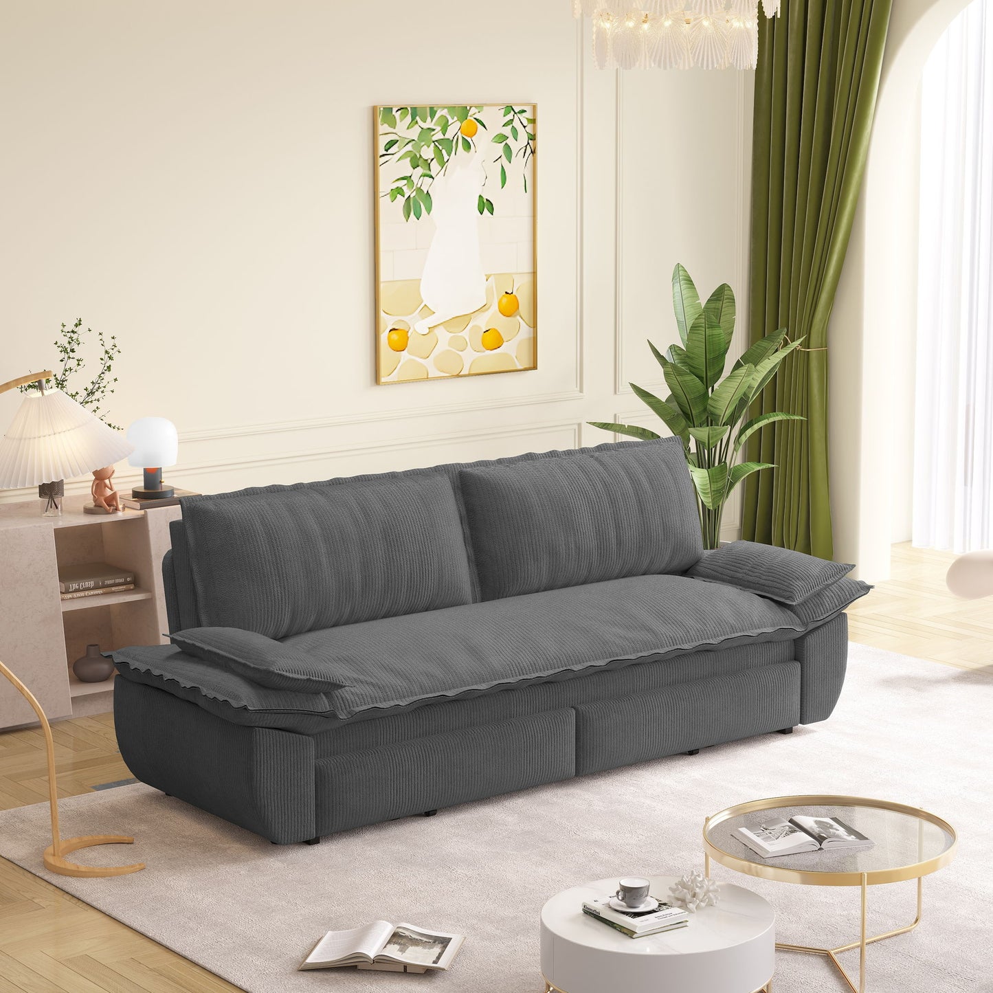 Pull Out 3-In-1 Convertible Sleeper Sofa