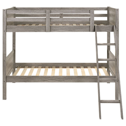 Brenton - Twin Over Twin Bunk Bed With Ladder - Taupe
