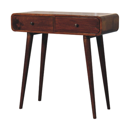 Curved Hallway Table - Chestnut