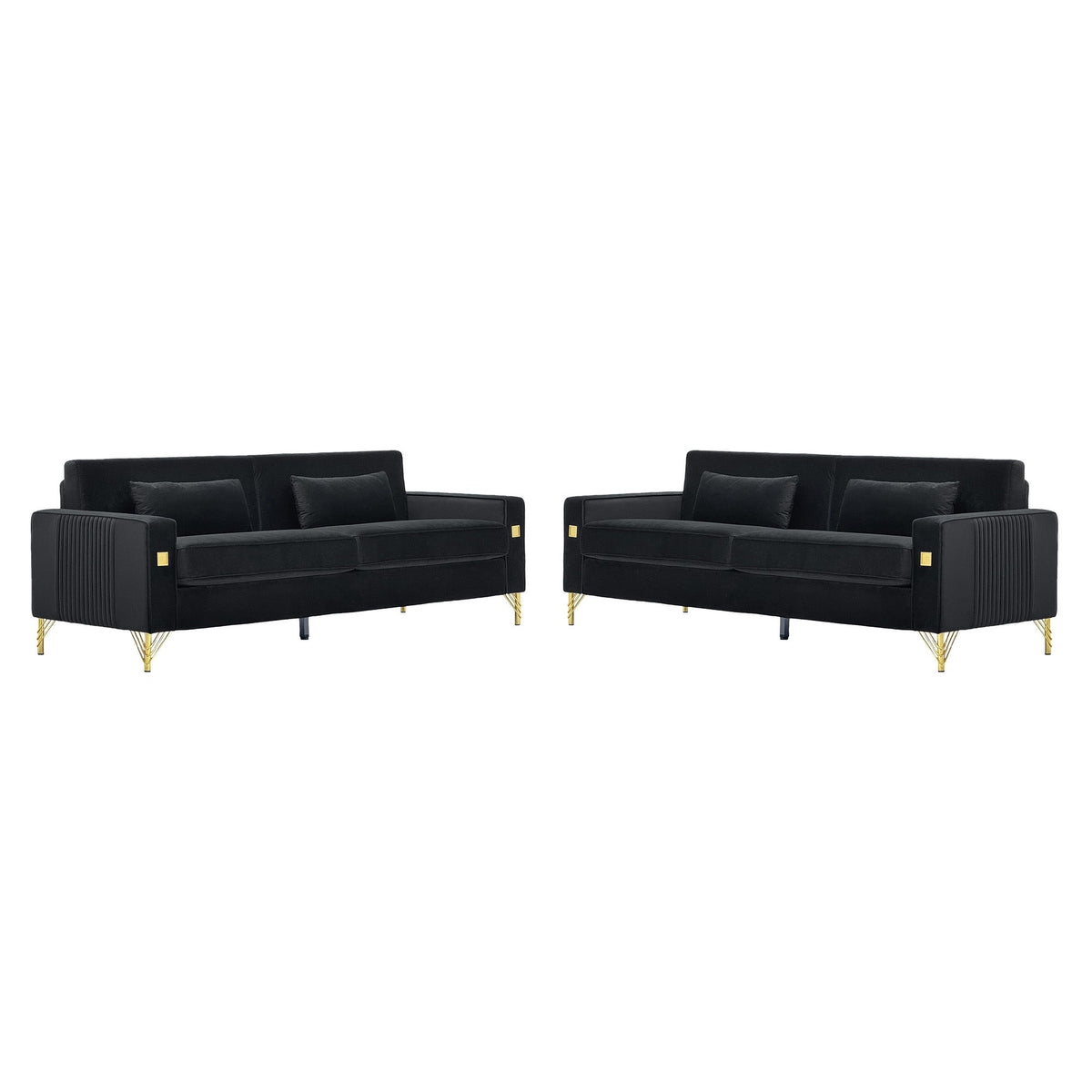 2 Pieces Sofa Sofa Set With Removable Cushions For Home Apartment