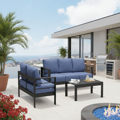 Outdoor Patio Set, All-Weather With Thick Cushions