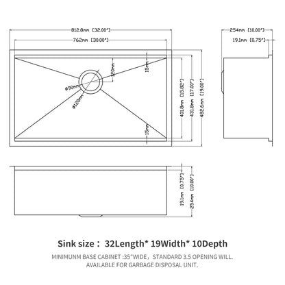 Single Bowl, Undermount Workstation, Kitchen Sink With Accessories