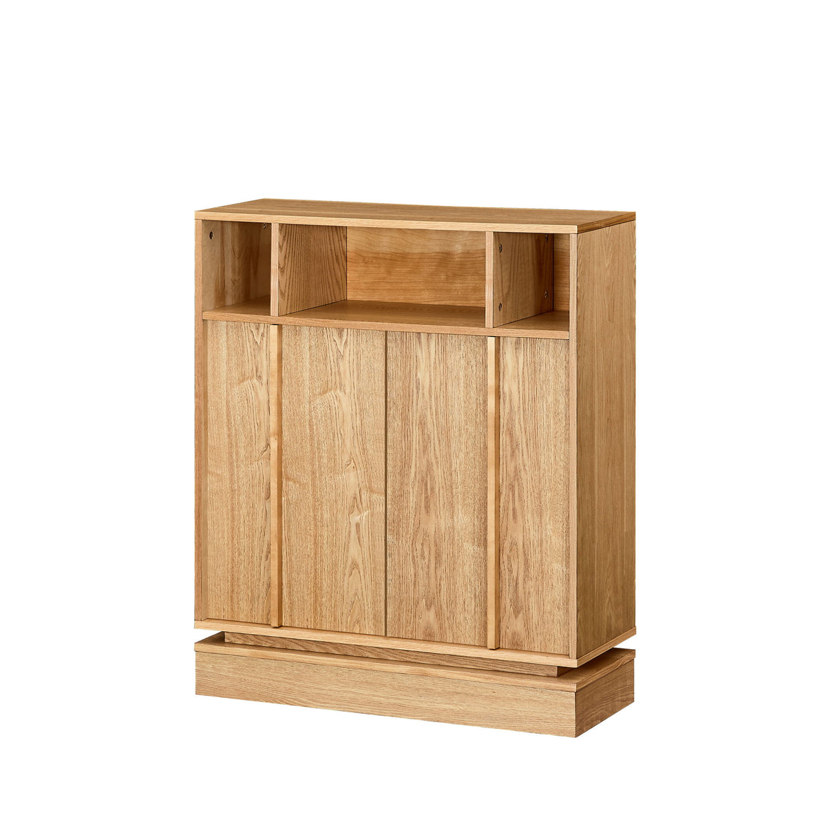 Fluted Sideboard Buffet Cabinet With 2 Doors And Adjustable Shelf, Storage Cabinet For Entryway
