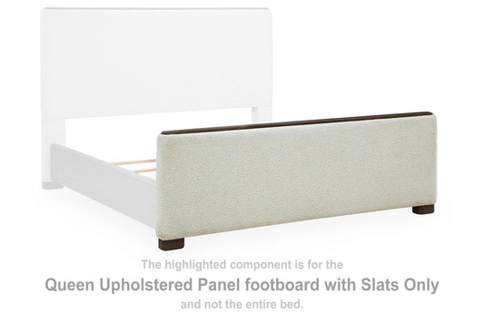 Radkin - Queen Upholstered Panel Footboard With Slats - Burnished Brown
