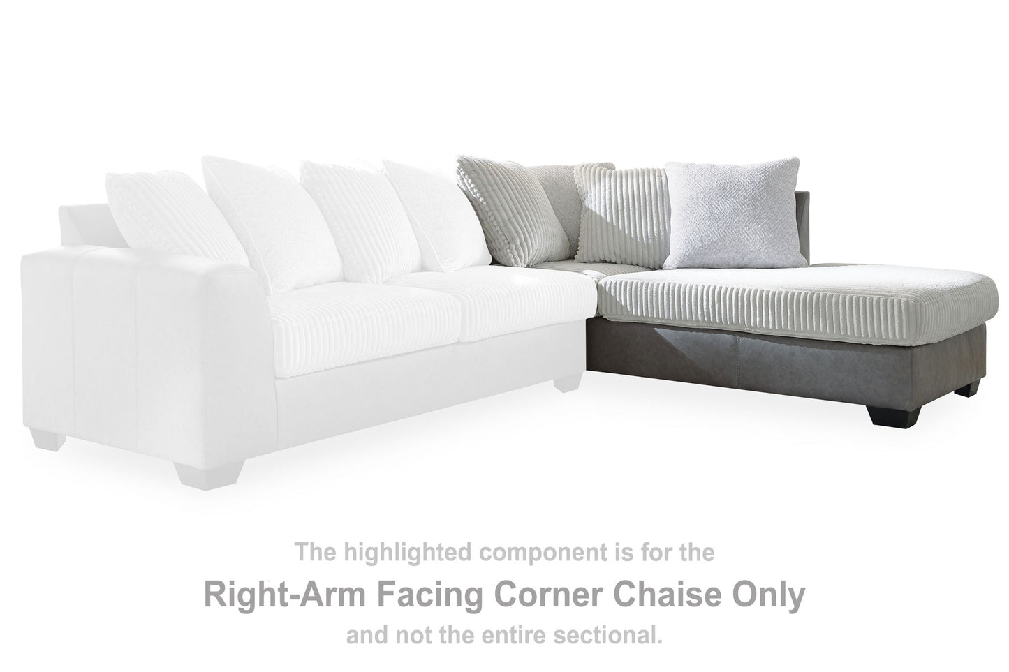 Clairette Court - Raf Corner Chaise - Alloy