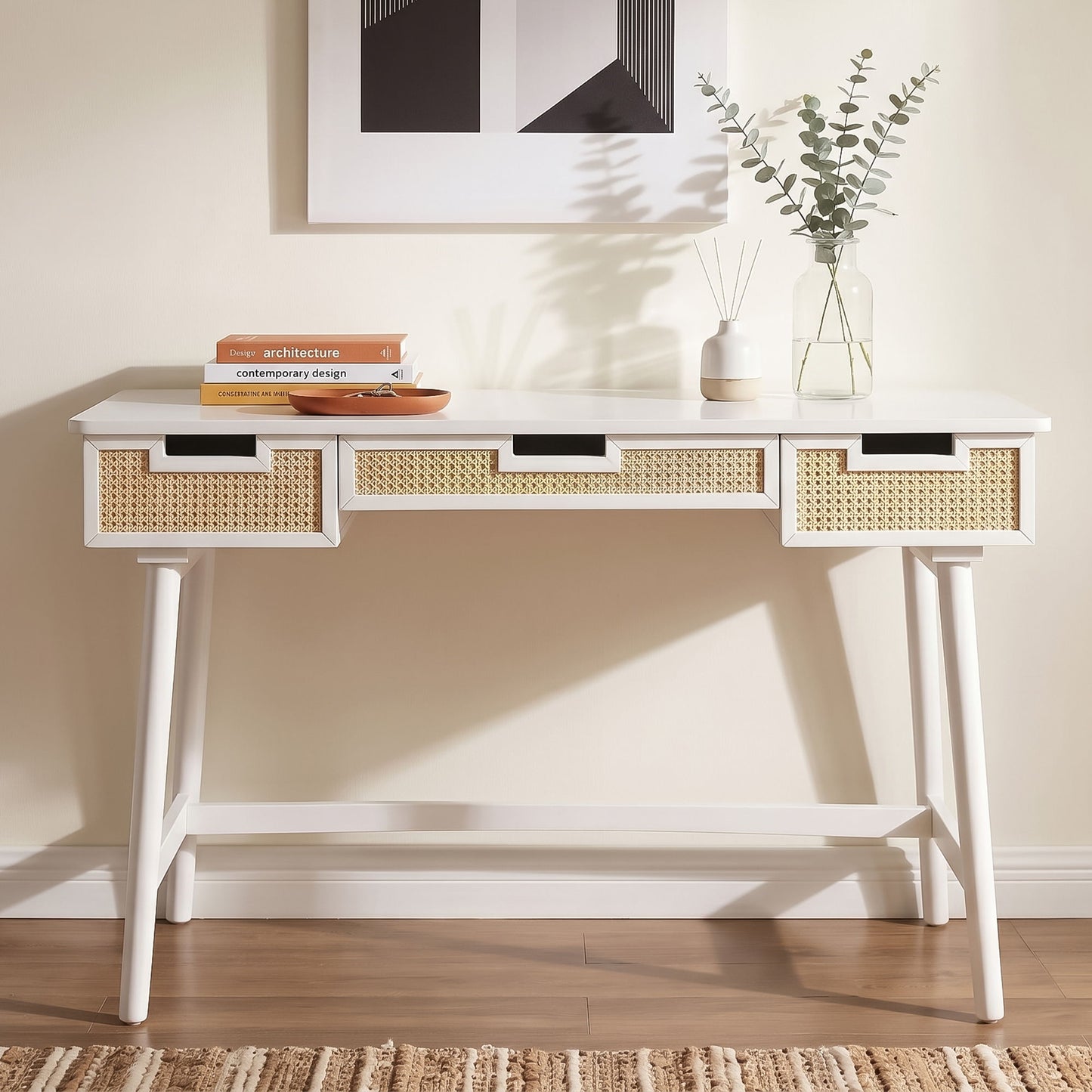 Writing Desk With 3 Drawers For Living Room