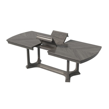 Arcus - Rectangular Dining Table With Butterfly Leaf - Charcoal Gray