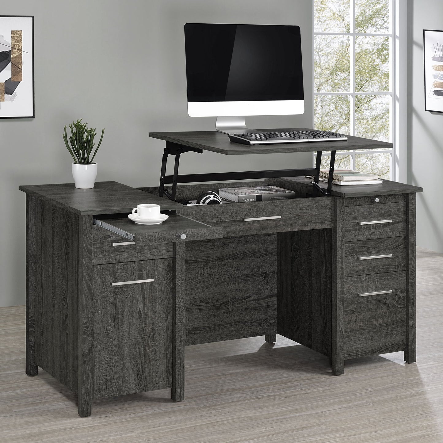 Rayna - 4 Drawer Office Desk With Lift-Top
