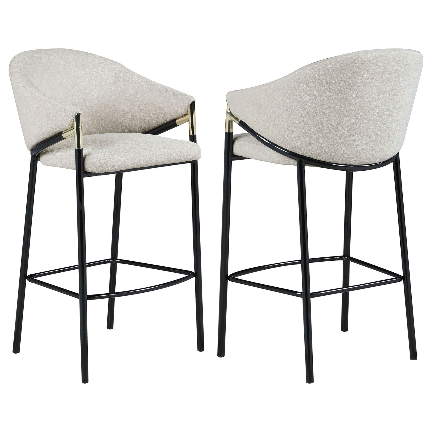 Sloped Arm Bar Stools (Set of 2) - Beige