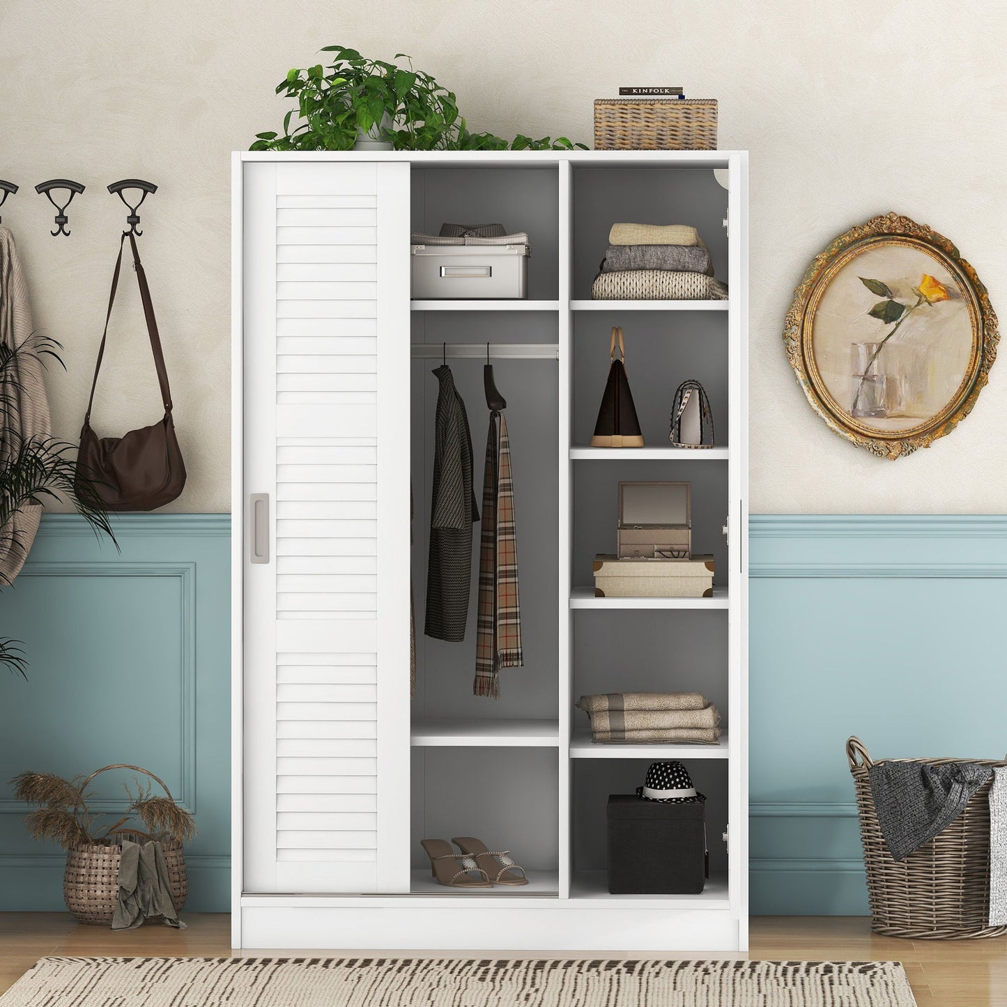 3 Door Shutter Wardrobe & Shelves
