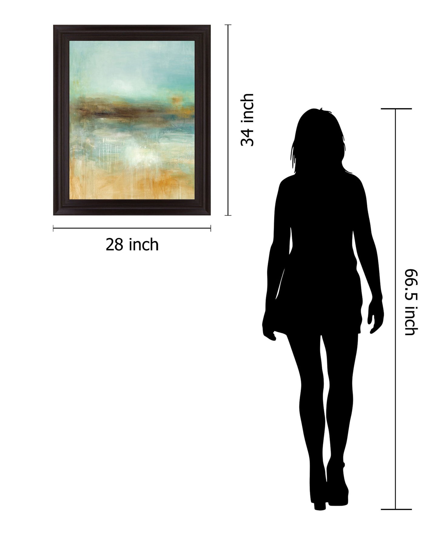 Mist Over Dunes - 28" x 34" Framed Wall Art - Light Blue