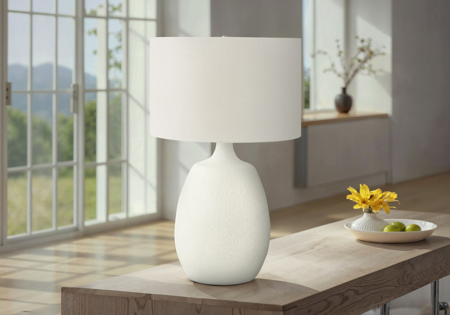 Lighting, Table Lamp, Resin, Contemporary - Cream