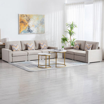 Nolan - Fabric Sofa And Loveseat Living Room With Pillows And Interchangeable Legs