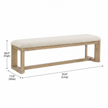 Backless Upholstered Dining Bench